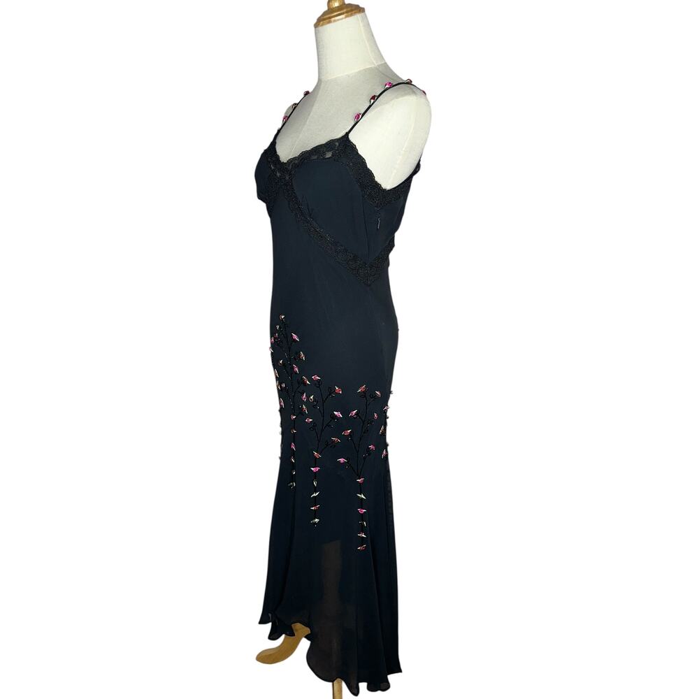 Sue Wong Vintage Nocturne Silk Chiffon Lace Embellished Whimsigoth Dress Size 4 - Picture 4 of 12